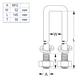 M12 X 52 X 145MM GALV SQUARE U-BOLT KIT