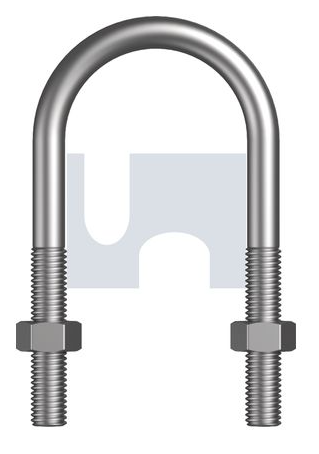 M12 X 140MM GALV U-BOLT KIT - 125NB