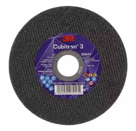 3M&trade; CUBITRON&trade; 3 CUT OFF WHEEL (86647) 125MM X 1MM x #60 - PACK OF 50