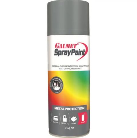 GALMET SPRAY PAINT &ndash; FAST-DRY, ENAMEL &ndash; PEWTER GREY 350G