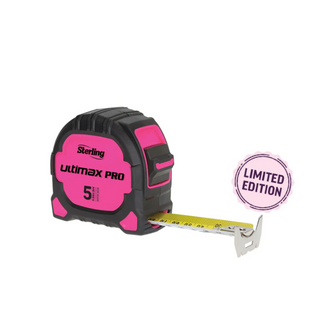 STERLING PINK 5M ULTIMAX PRO TAPE MEASURE (LIMITED EDITION)