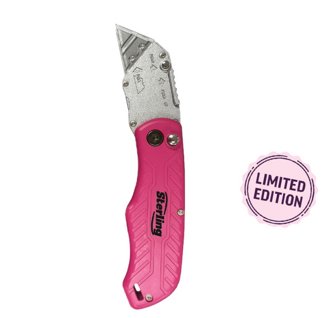 STERLING 165MM PINK FOLDING UTILITY KNIFE (LIMITED EDITION)