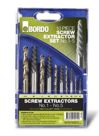 BORDO SCREW EXTRACTOR SET WITH DRILLS