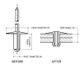 TRUSS HEAD - ALUMINIUM RIVET - STEEL STEM - LARGE FLANGE - 3.2MM DIA - 3.2MM GRIP