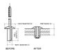 TRUSS HEAD - SEALED - ALUMINIUM RIVET - STEEL STEM - 3.2MM DIA - 3.2MM GRIP