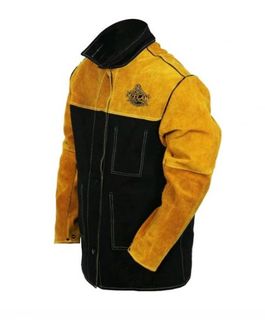 OUTLAW LEATHER & PROBAN WELDING JACKET WITH BUTTONS M