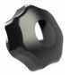 M12 LOBE HAND KNOB THERMOPLASTIC, ZINC PLATED STEEL THREADED BLIND HOLE, REMOVABLE CAP