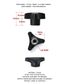BLACK TRI HAND KNOB 1 1/2" DIA X 1/4" BSW FEMALE THREAD