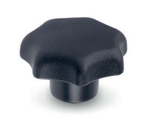 M12 BLACK MATTE STAR KNOB, T/POLYMER - WITH STEEL TAPPED INSERT