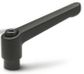 GN 300-78-M10-SW BLACK  FINISH ADJUSTABLE HAND LEVER - WITH BLACKENED STEEL THREADED INSERT