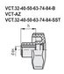 VCT.63 B-M12 LOBE KNOB T/POLYMER BRASS BOSS, THREADED PASS-THROUGH HOLE