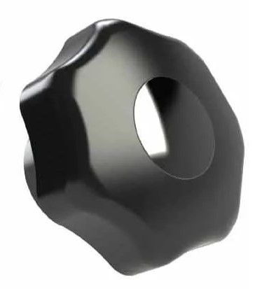 M10 LOBE HAND KNOB THERMOPLASTIC, ZINC PLATED STEEL THREADED BLIND HOLE, REMOVABLE CAP