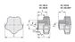 VC.192/30 B-M6 LOBE KNOB D/PLAST ZINC-PLATED STEEL THREADED STUD