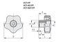 VCT.32 FP-M5 LOBE KNOB T/POLYMER BRASS BOSS, THREADED PASS-THROUGH HOLE WITHOUT CAP