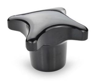 M8 BLACK SHINY HAND KNOB, D/PLAST - WITH STEEL TAPPED INSERT