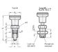 M5 BLACKENED STEEL INDEXING PLUNGER WITH PLASTIC KNOB & LOCK NUT (WITHOUT REST POSITION)