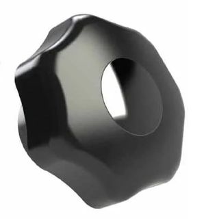 M8 LOBE HAND KNOB THERMOPLASTIC, ZINC PLATED STEEL THREADED BLIND HOLE, REMOVABLE CAP