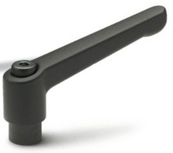 GN 300-45-M6-SW BLACK  FINISH ADJUSTABLE HAND LEVER - WITH BLACKENED STEEL THREADED INSERT