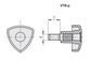 VTR.50 P-M10X20 (TRIANGULAR) KNOB T/POLYMER, ZINC-PLATED STEEL THREADED STUD