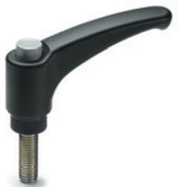 ERX.63 SST-P-M8X25-C1 BLACK ADJUSTABLE HANDLE, T/POLYMER, STAINLESS STEEL THREADED STUD