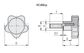 VC.692/50 P-M10X20 LOBE KNOB WITH SOLID SECTION, ZINC-PLATED STEEL THREADED STUD