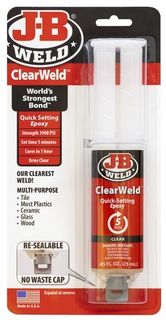 J B WELD CLEARWELD® QUICK SETTING EPOXY 25ML SYRINGE