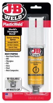 J B WELD PLASTICWELD® QUICK SETTING EPOXY 25ML SYRINGE