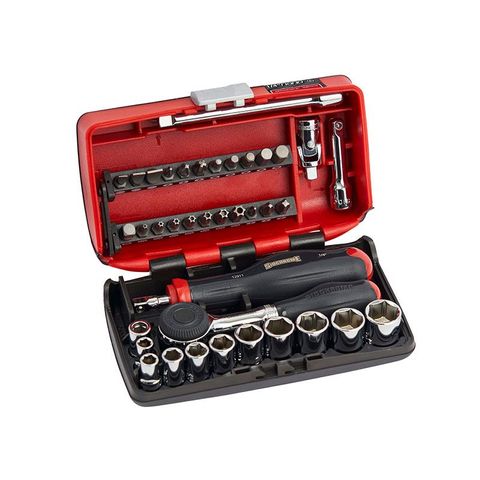 SIDCHROME 38 PIECE METRIC 1/4" DRIVE NANO SOCKET & TOOL SET