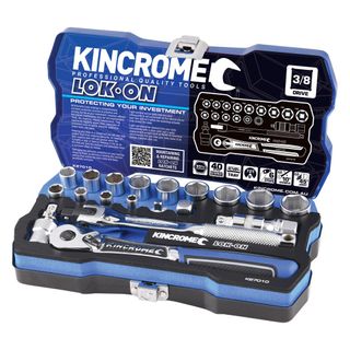 KINCROME LOK-ON™ 3/8" DRIVE SOCKET SET - 19 PCE - METRIC