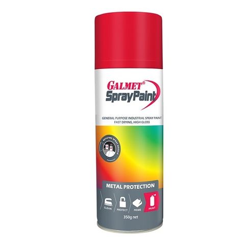 GALMET SPRAY PAINT – FAST-DRY, HIGH GLOSS, ENAMEL – BRIGHT RED 350G