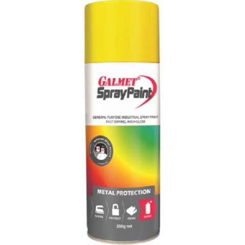 GALMET SPRAY PAINT – FAST-DRY, ENAMEL – GOLDEN YELLOW GLOSS 350G