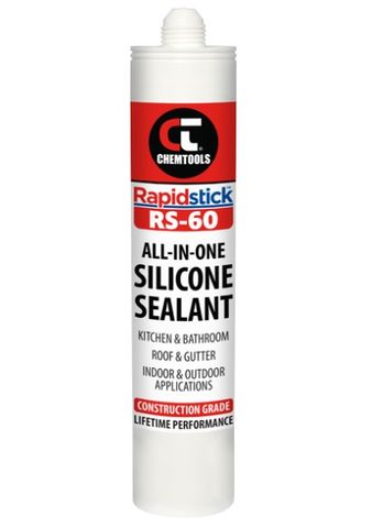 CHEMTOOLS RAPIDSTICK RS-60 SILICONE SEALANT 300ML CLEAR, WHITE, SILVER, BLACK