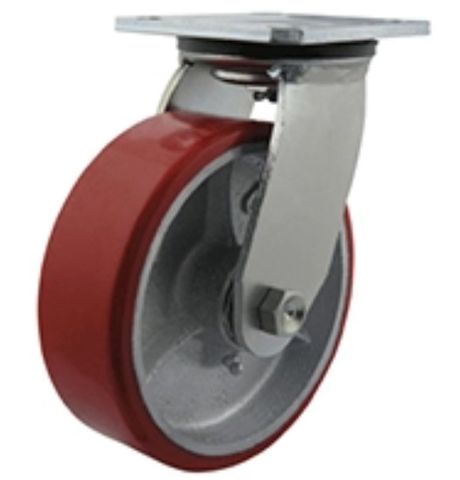 RICHMOND 150MM POLYURETHANE TYRED CAST IRON CENTRED WHEEL 250KG CAPACITY CASTOR SWIVEL (S6655)