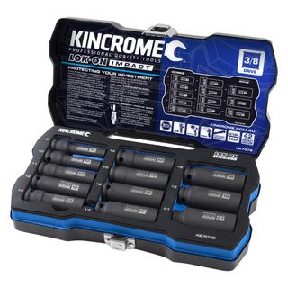 KINCROME  LOK-ON™ 3/8" DRIVE DEEP IMPACT SOCKET SET -12 PCE  - METRIC