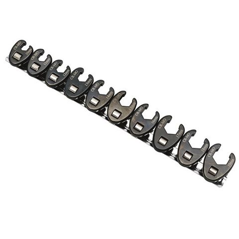 TOLEDO 3/8" CROWFOOT FLARE WRENCH SET - METRIC- (10-19MM) - 10 PCE