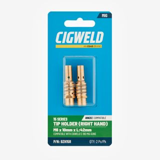 CIGWELD BINZEL 15 SERIES TIP HOLDER (RIGHT HAND) M6 X 10MM X L:42MM 2PK