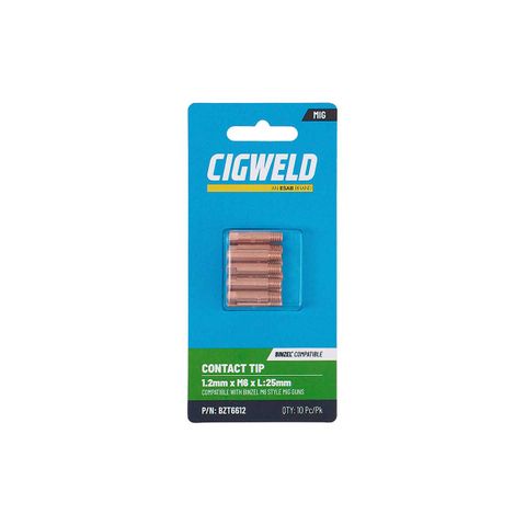 CIGWELD BINZEL CONTACT TIP 1.2MM X M6 X L:25MM 10PK