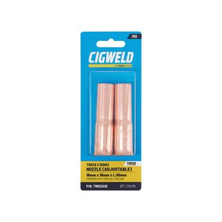 CIGWELD TWECO 2 SERIES NOZZLE (ADJUSTABLE) 16MM X 18MM X L:80MM 2PK