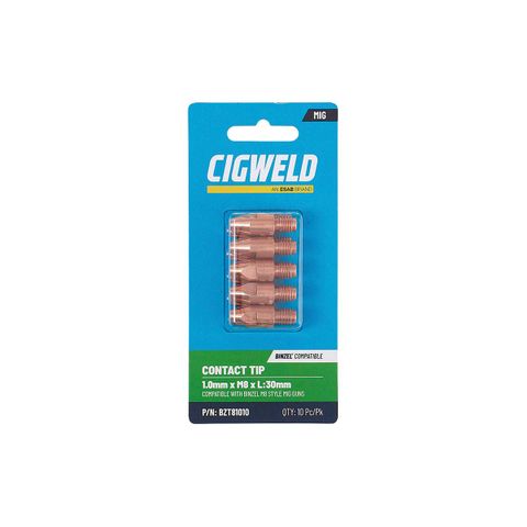 CIGWELD BINZEL CONTACT TIP 1.0MM X M8 X L:30MM 10PK