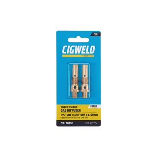 CIGWELD TWECO 2 SERIES GAS DIFFUSER 1/4" UNF X 3/8" UNF X L:50MM 2PK