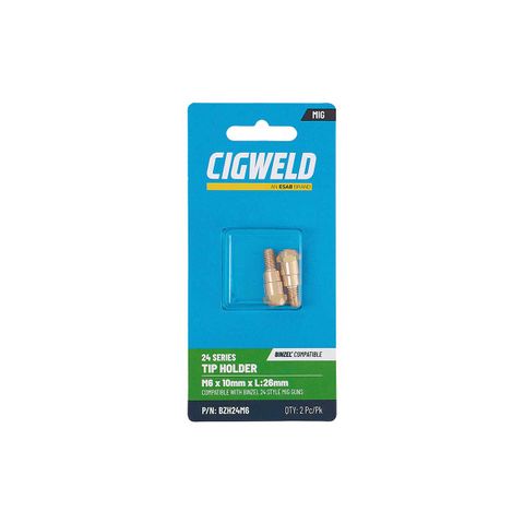 CIGWELD BINZEL 24 SERIES TIP HOLDER M6 X 10MM X L:26MM 2PK