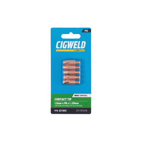 CIGWELD BINZEL CONTACT TIP 1.2MM X M6 X L:28MM 10PK