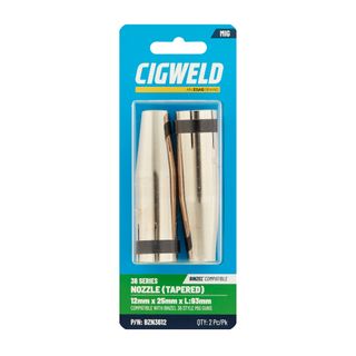 CIGWELD BINZEL 36 SERIES NOZZLE (TAPERED) 12MM X 25MM X L:93MM 2PK