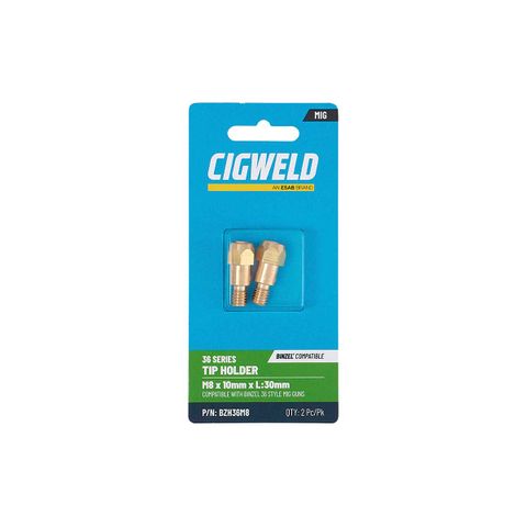 CIGWELD BINZEL 36 SERIES TIP HOLDER M8 X 10MM X L:30MM 2PK