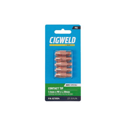 CIGWELD BINZEL CONTACT TIP 1.4MM X M8 X L:30MM 10PK