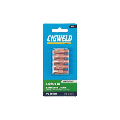 CIGWELD BINZEL CONTACT TIP 1.2MM X M8 X L:30MM 10PK