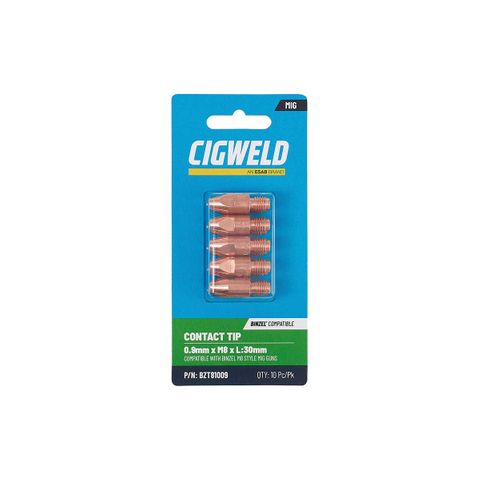 CIGWELD BINZEL CONTACT TIP 0.9MM X M8 X L:30MM 10PK