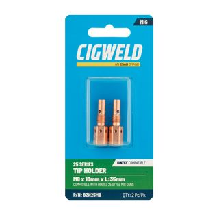 CIGWELD BINZEL 25 SERIES TIP HOLDER M8 X 10MM X L:35MM 2PK