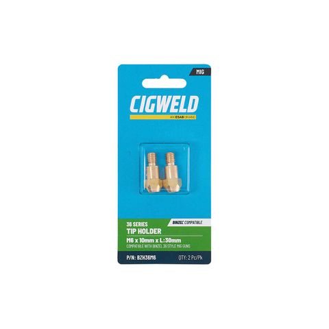 CIGWELD BINZEL 36 SERIES TIP HOLDER M6 X 10MM X L:30MM 2PK