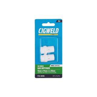 CIGWELD BINZEL 36 SERIES GAS DIFFUSER 11MM X 17MM X L:33MM 2PK